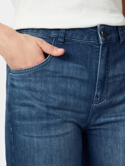 Hosen|Jeans * LANIUS Damenjeans Flared Mittelblau