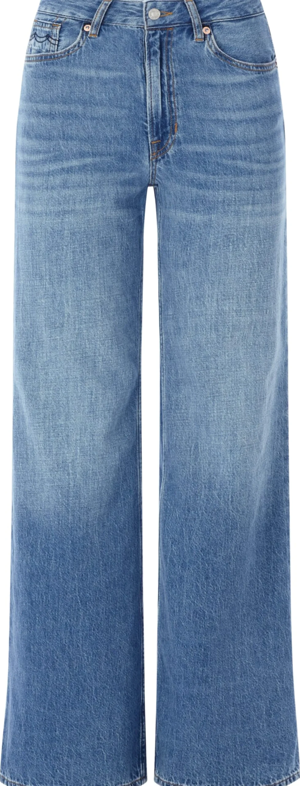 Hosen|Jeans * Kings of Indigo Damenjeans Flared Mittelblau