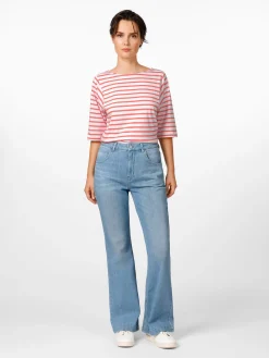 Hosen|Jeans * LANIUS Damenjeans Flared Mittelblau