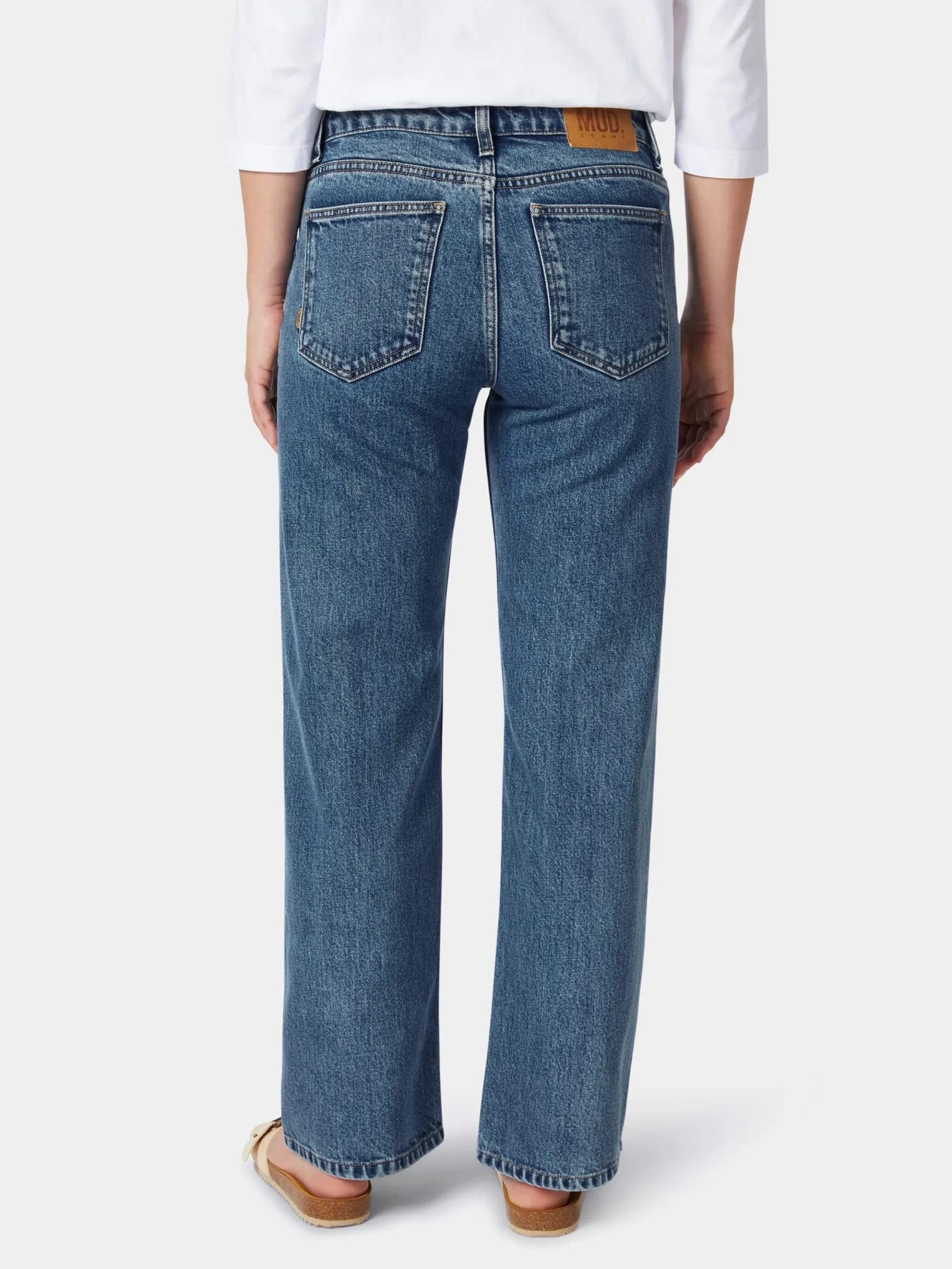 Hosen|Jeans * Mud Jeans Damenjeans gerades Bein Mittelblau