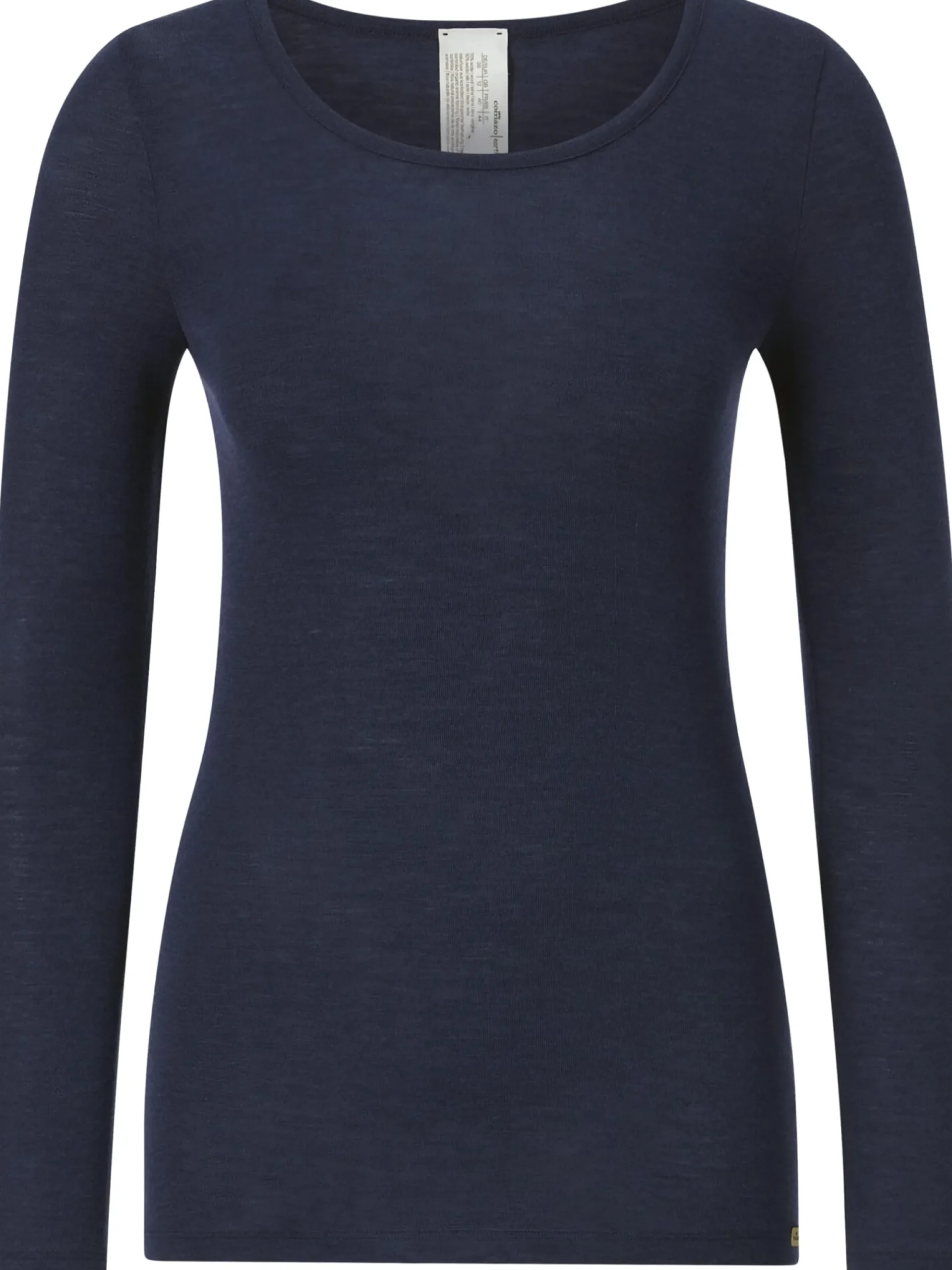 Wäsche|Shirts & Tops * Comazo Damen-Langarmshirt Wolle-Seide Dunkelblau