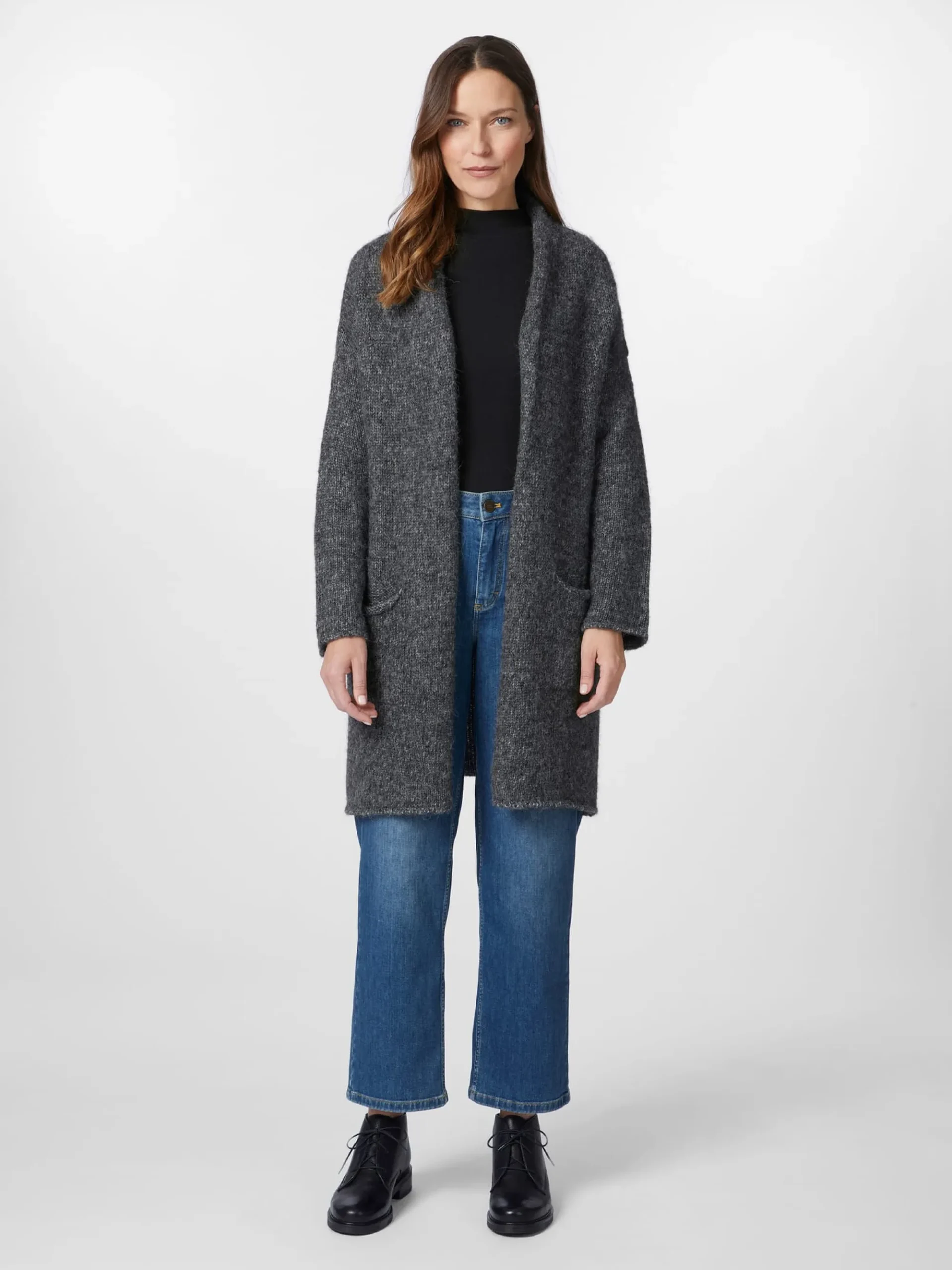 Strickjacken * Les Racines du Ciel Daen-Langtrickjacke Anthrazit