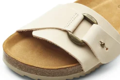 Sandalen|Freizeitschuhe * Grand Step Shoes Damen-Lederpantolette Creme