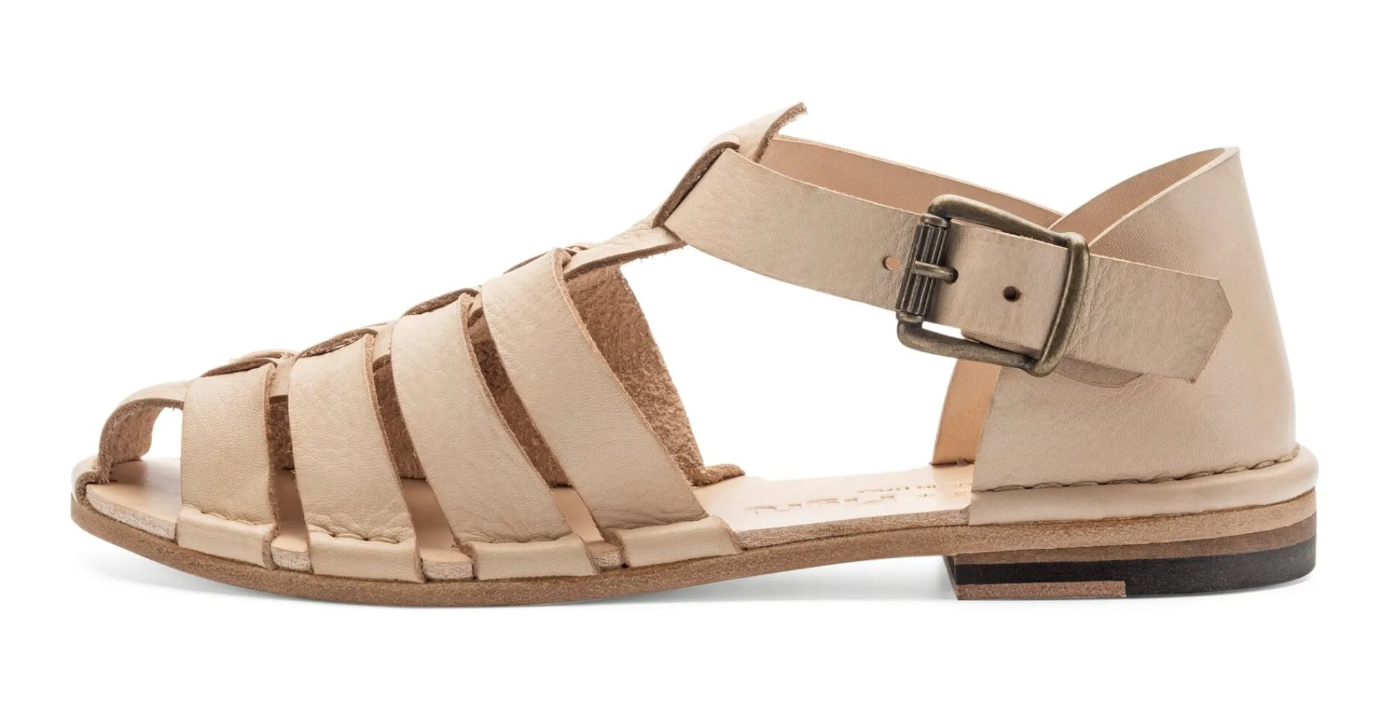 Freizeitschuhe * Punto Pigro Damen-Ledersandale Natur