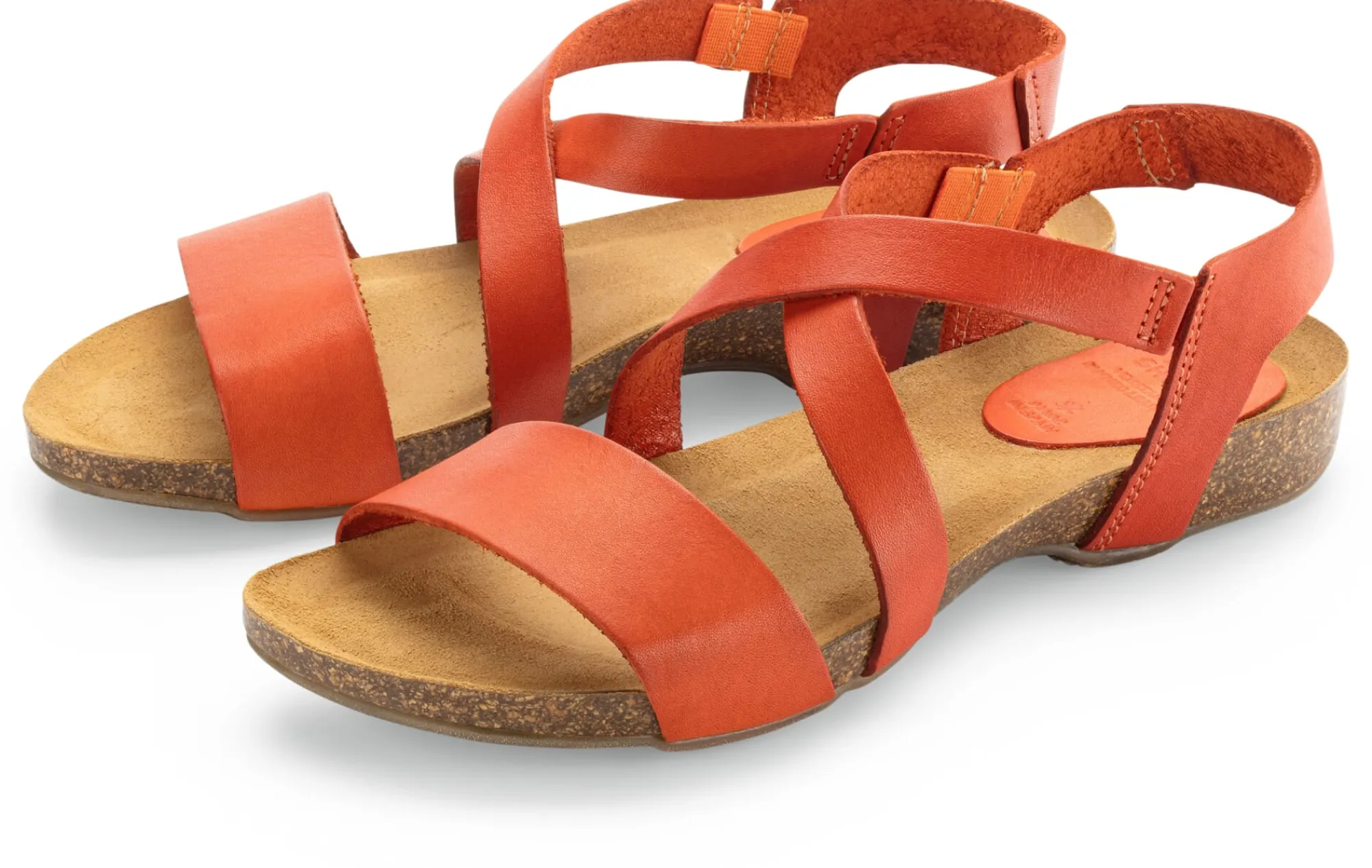 Sandalen|Freizeitschuhe * Grand Step Shoes Damen-Ledersandale Orange