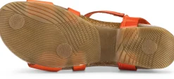Sandalen|Freizeitschuhe * Grand Step Shoes Damen-Ledersandale Orange