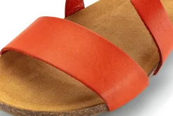 Sandalen|Freizeitschuhe * Grand Step Shoes Damen-Ledersandale Orange
