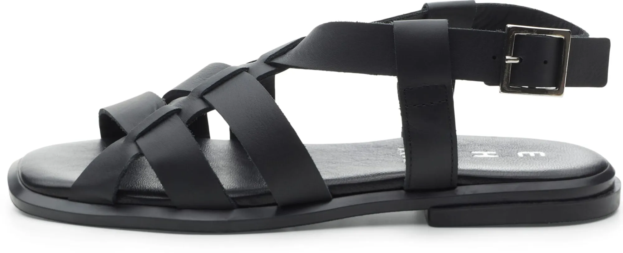 Sandalen|Freizeitschuhe * Ehm Damen-Ledersandale Schwarz