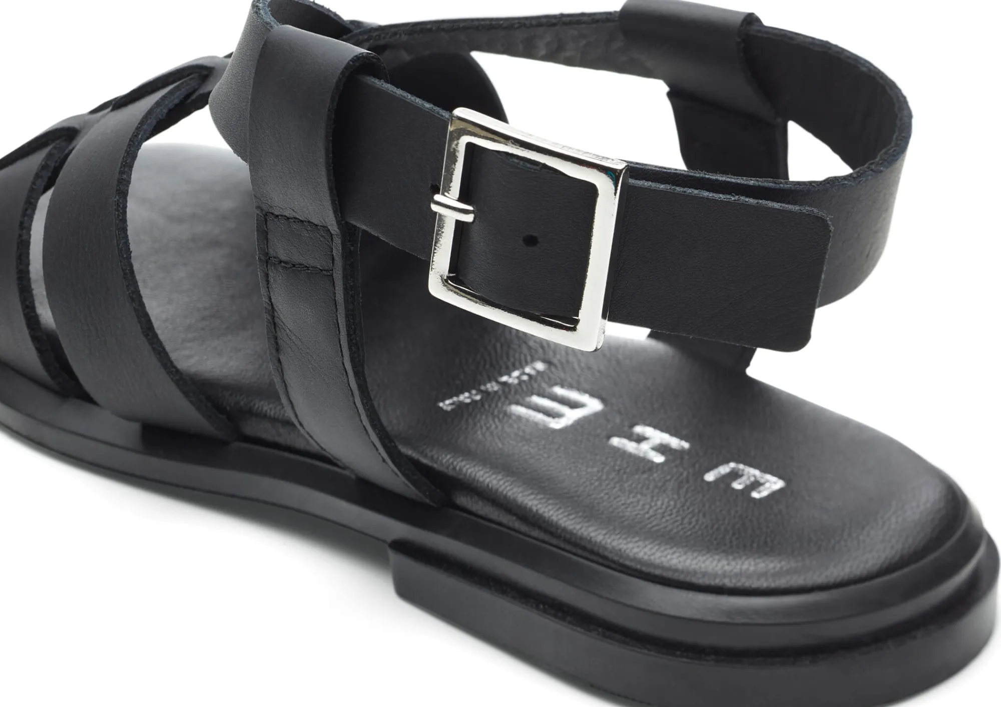 Sandalen|Freizeitschuhe * Ehm Damen-Ledersandale Schwarz