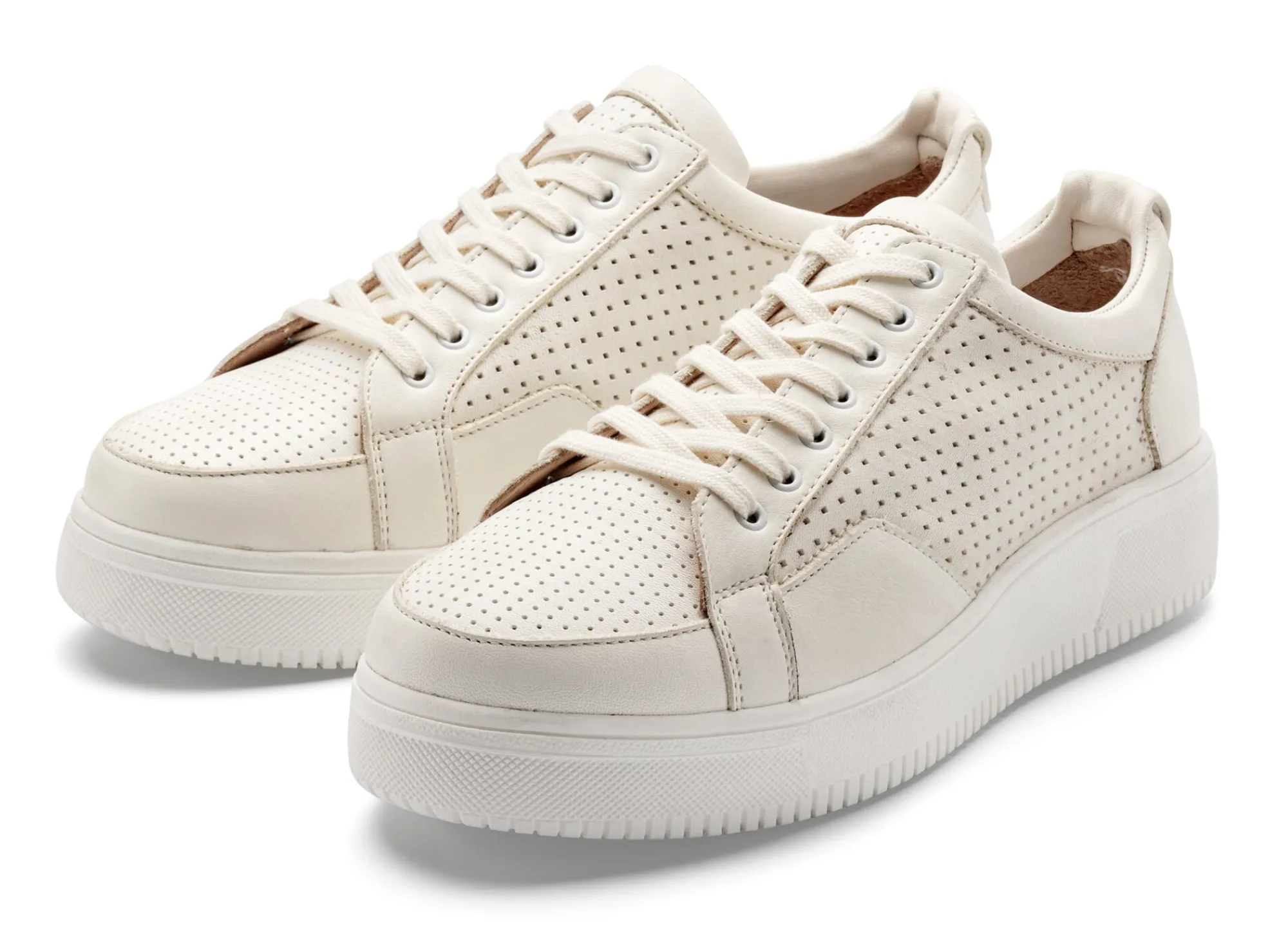 Sneaker|Freizeitschuhe * Werner Schuhe Damen-Ledersneaker Natur