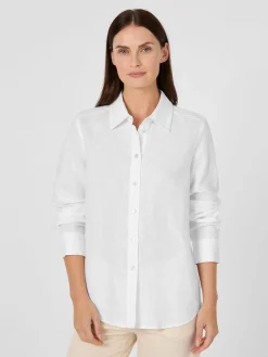 Blusen * LANIUS Damen-Leinenbluse Weiß