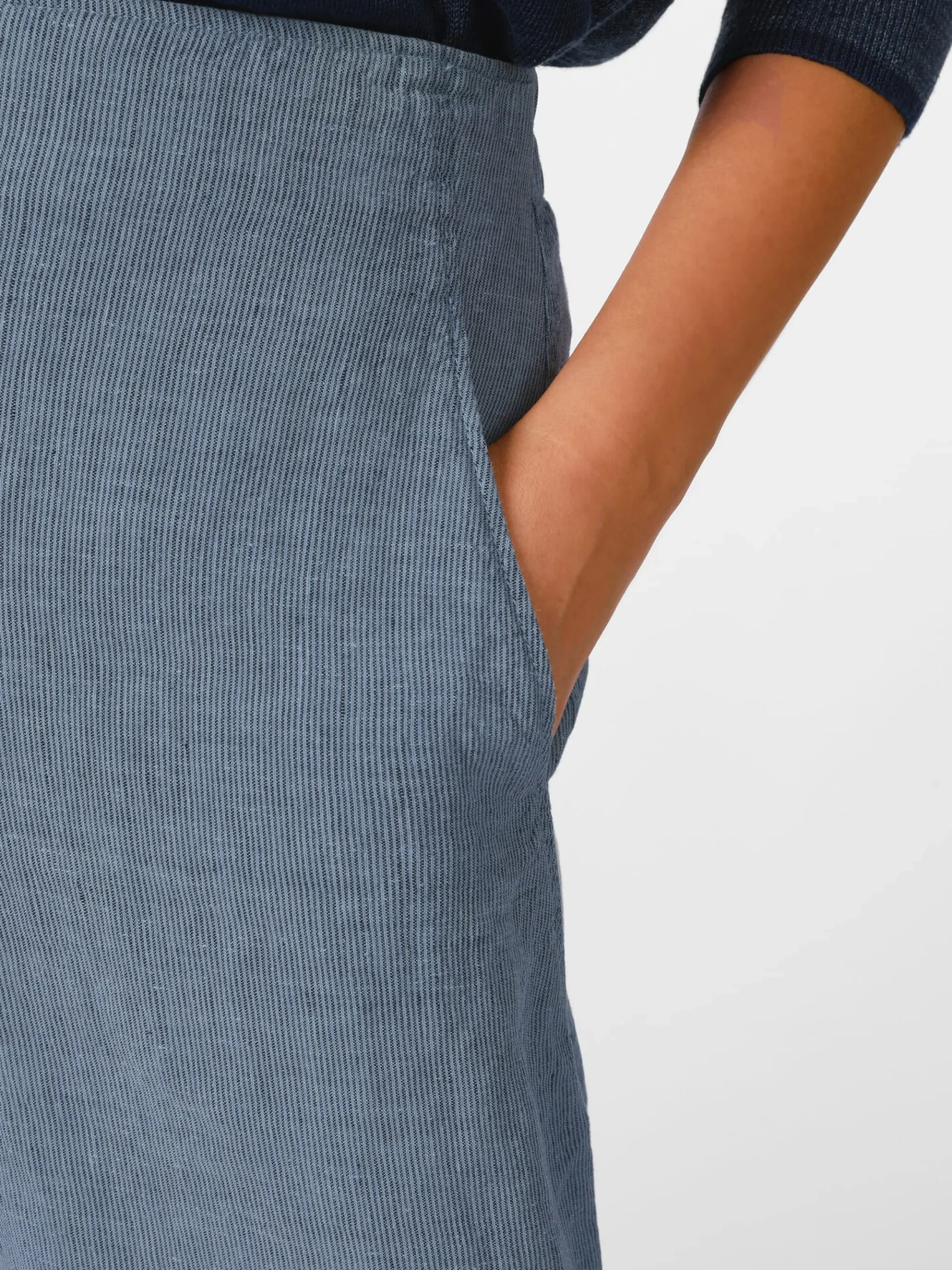 Hosen * Oska Damen-Leinenhose Mittelblau