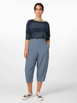 Hosen * Oska Damen-Leinenhose Mittelblau