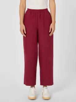 Hosen * Alma ＆ Lovis Damen-Leinenhose Weinrot