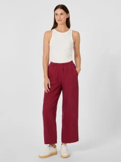 Hosen * Alma & Lovis Damen-Leinenhose Weinrot