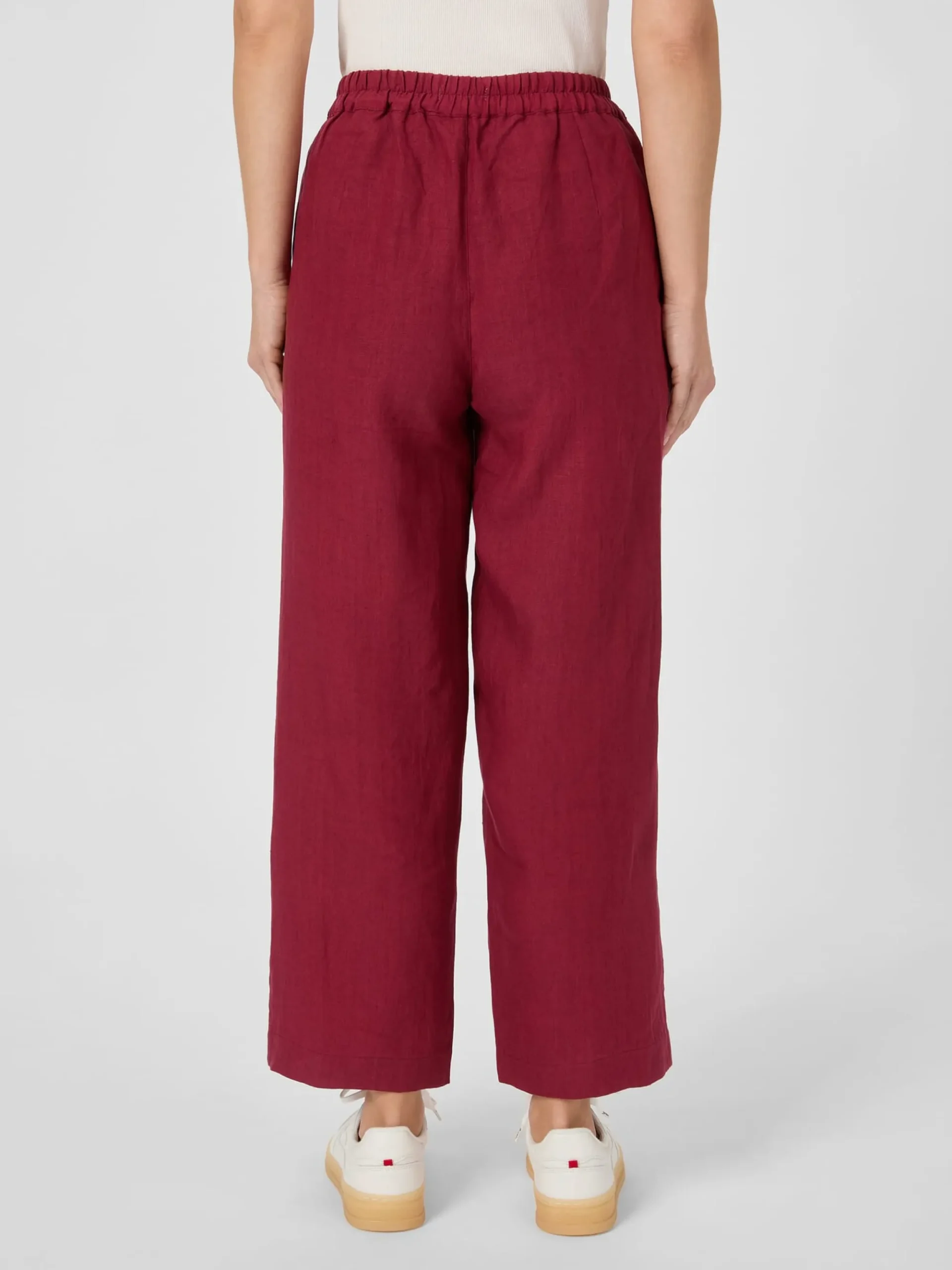 Hosen * Alma & Lovis Damen-Leinenhose Weinrot
