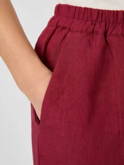 Hosen * Alma & Lovis Damen-Leinenhose Weinrot