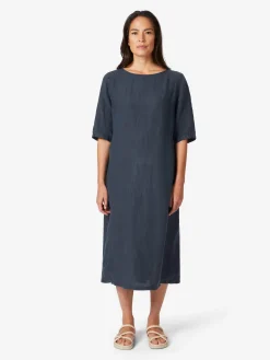 Kleider * Oska Damen-Leinenkleid Dunkelblau