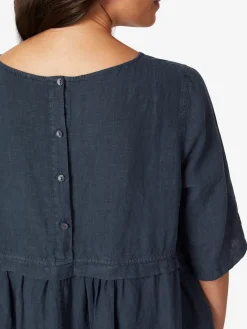 Kleider * Oska Damen-Leinenkleid Dunkelblau