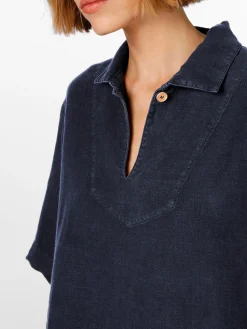 Blusen * Armor lux Damen-Leinenschlupfbluse Dunkelblau