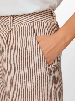 Hosen * Knowledge Cotton Apparel Damen-Leinenshorts gestreift