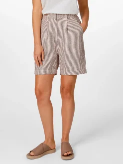 Hosen * Knowledge Cotton Apparel Damen-Leinenshorts gestreift