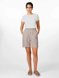 Hosen * Knowledge Cotton Apparel Damen-Leinenshorts gestreift