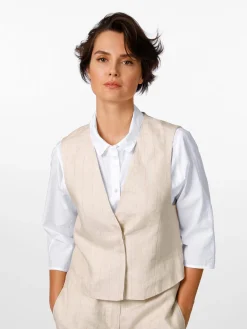 Blazer & Westen * LANIUS Damen-Leinenweste Streifen