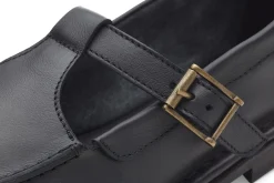 Klassische Damenschuhe * Punto Pigro Damen-Loafer mit Riemen Schwarz