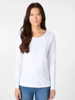 Shirts & Tops * LANIUS Damen-Longsleeve Rundhals Weiß