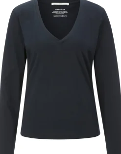 Shirts & Tops * LANIUS Damen-Longsleeve V-Ausschnitt Navy