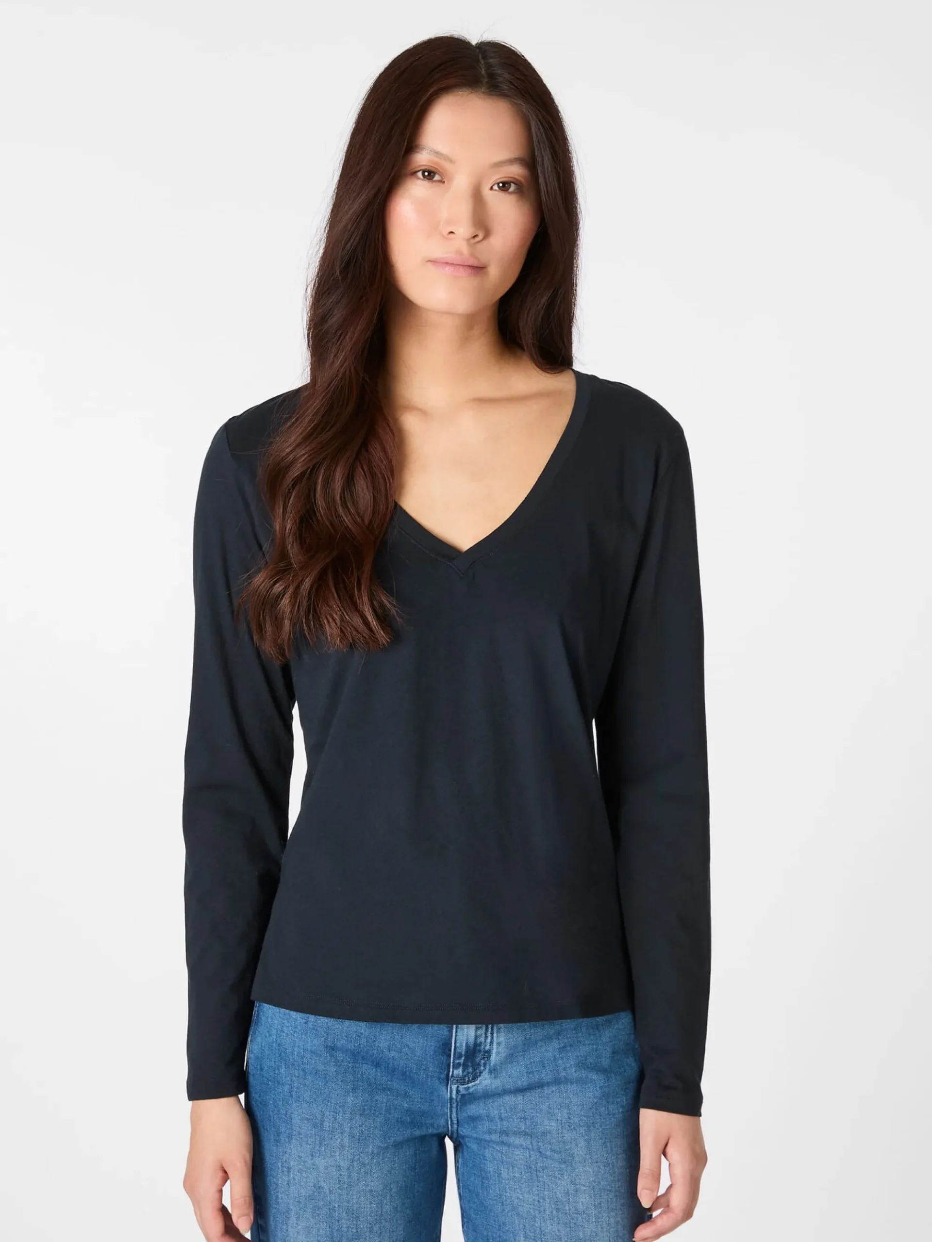 Shirts & Tops * LANIUS Damen-Longsleeve V-Ausschnitt Navy