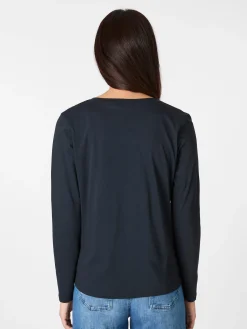 Shirts & Tops * LANIUS Damen-Longsleeve V-Ausschnitt Navy