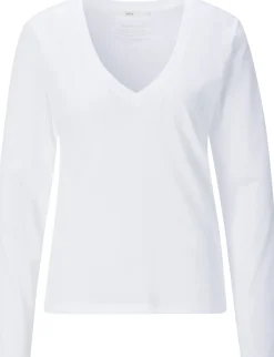 Shirts & Tops * LANIUS Damen-Longsleeve V-Ausschnitt Weiß