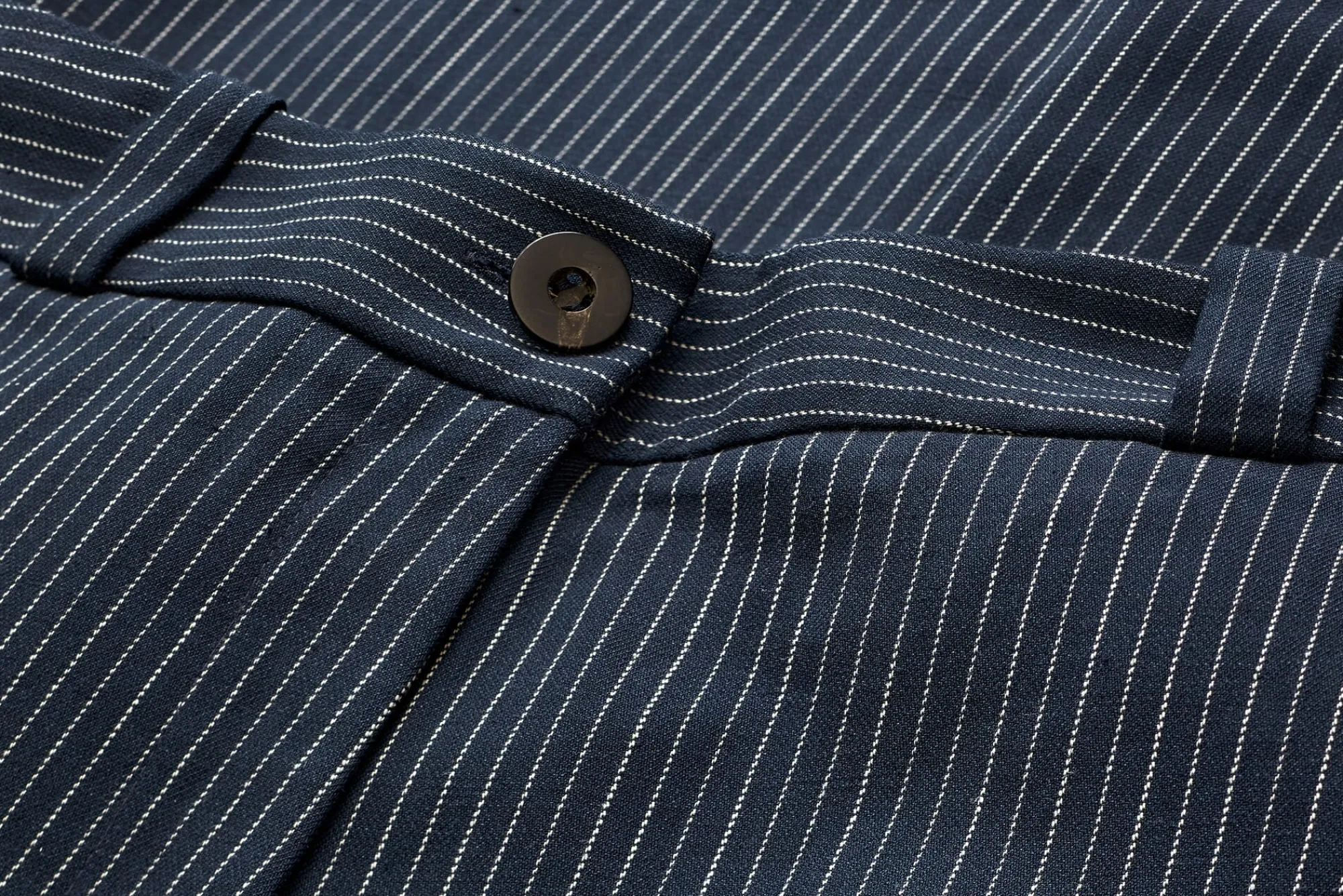 Hosen * LANIUS Damen-Marlenehose Nadelstreifen Dunkelblau