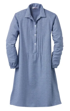 Wäsche * Novila Damen-Nachthemd Flanell Blau