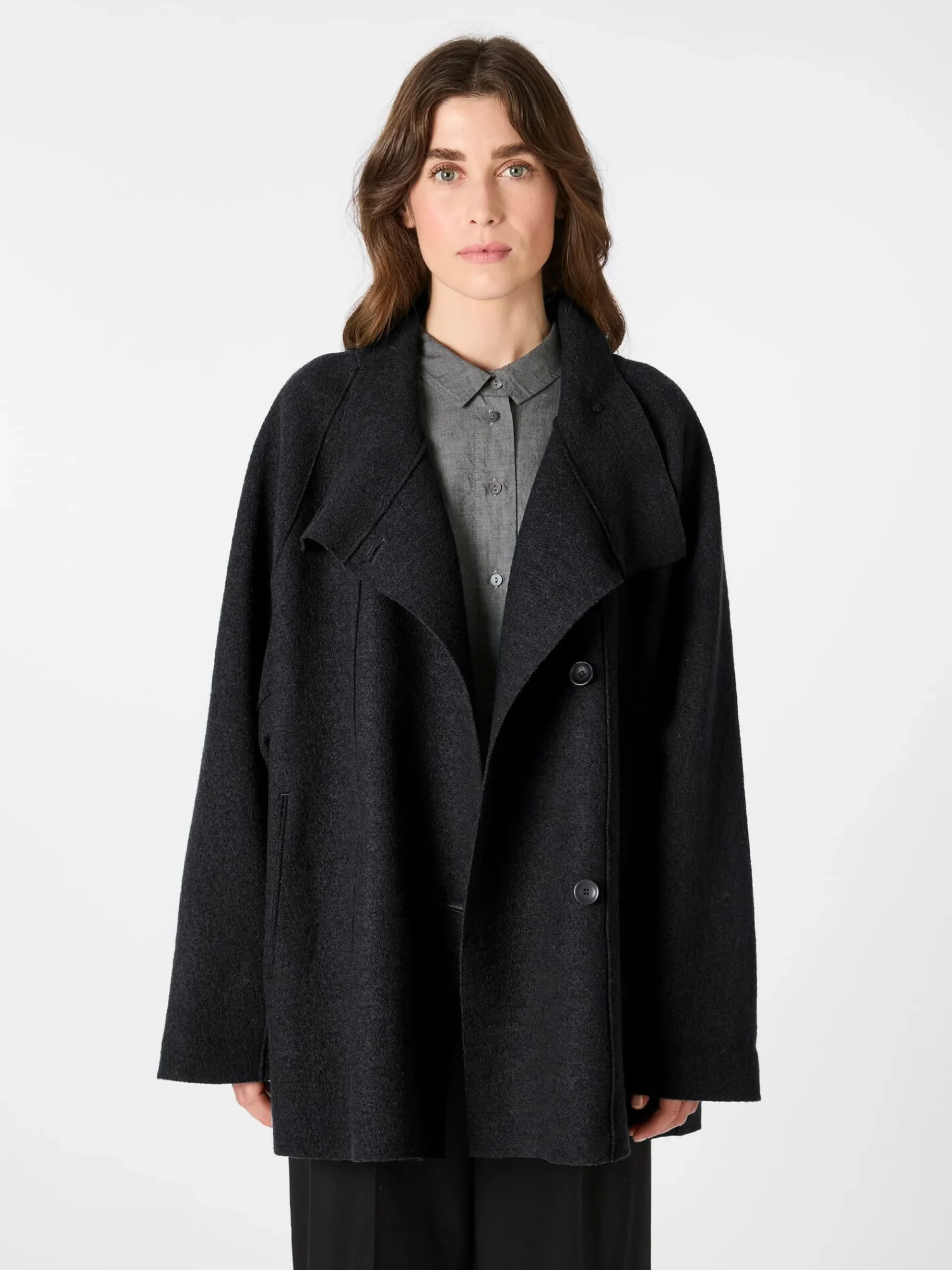 Jacken * Oska Damen-Outdoorjacke Wolle Schwarz