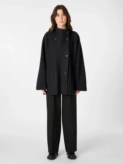 Jacken * Oska Damen-Outdoorjacke Wolle Schwarz