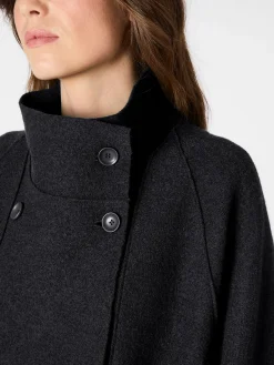 Jacken * Oska Damen-Outdoorjacke Wolle Schwarz