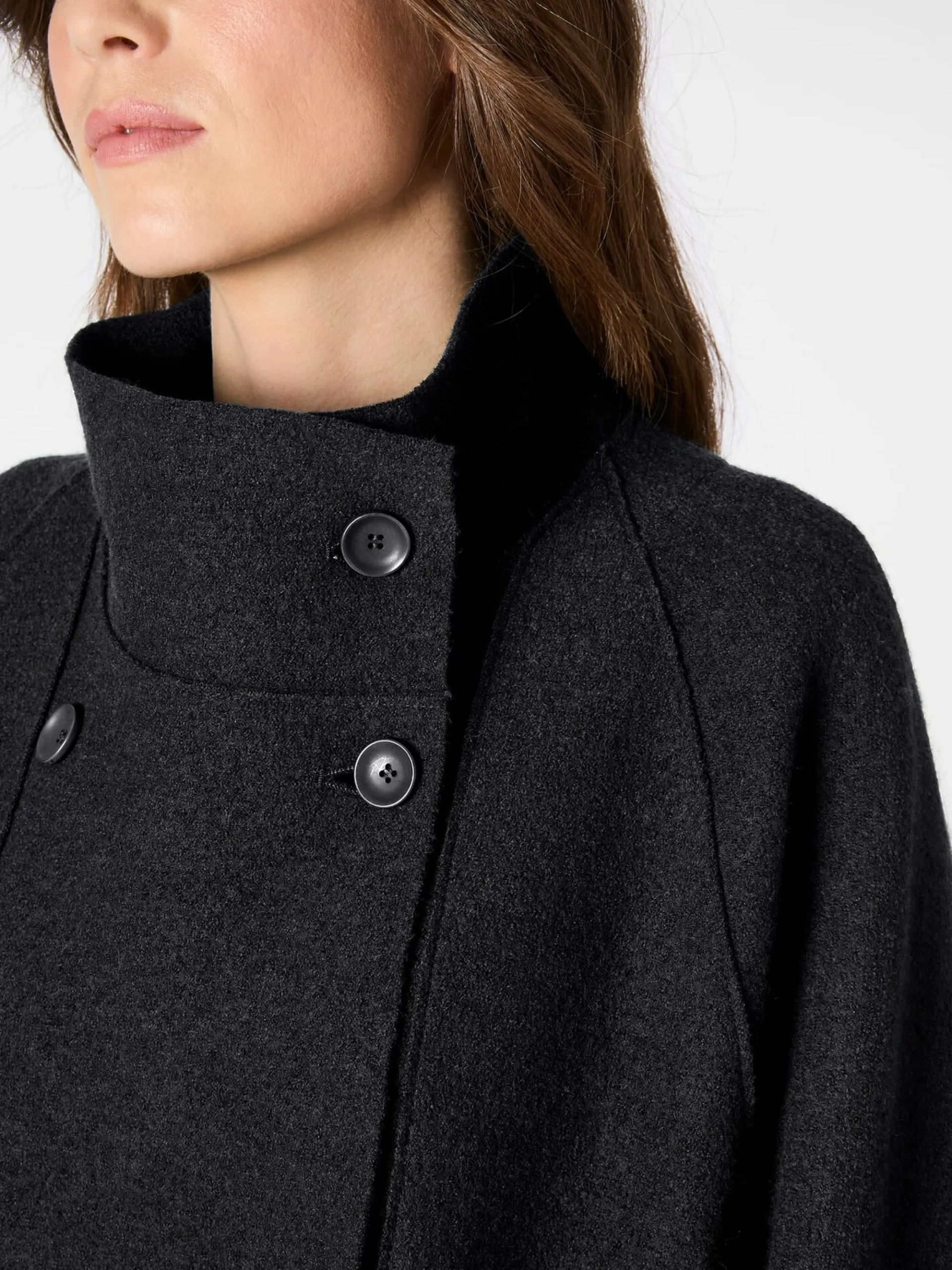 Jacken * Oska Damen-Outdoorjacke Wolle Schwarz