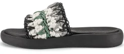 Sandalen|Freizeitschuhe * Werner Schuhe Damenpantolette Häkelschaft Schwarz