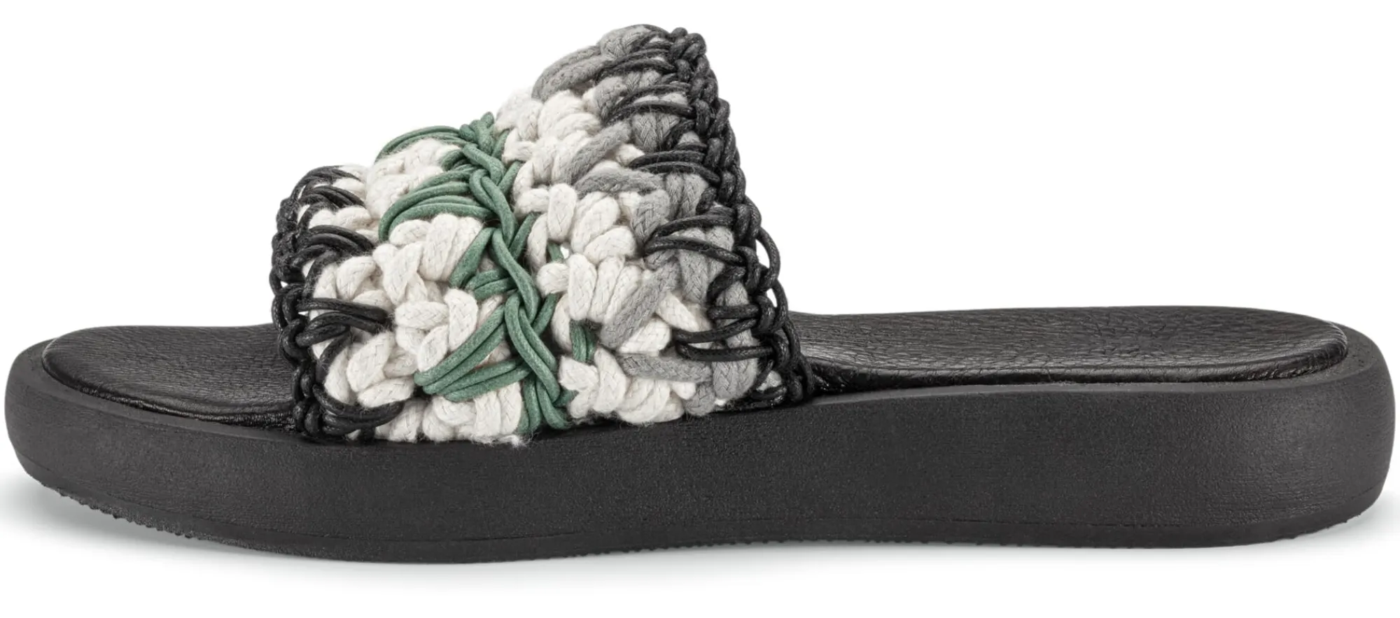 Sandalen|Freizeitschuhe * Werner Schuhe Damenpantolette Häkelschaft Schwarz