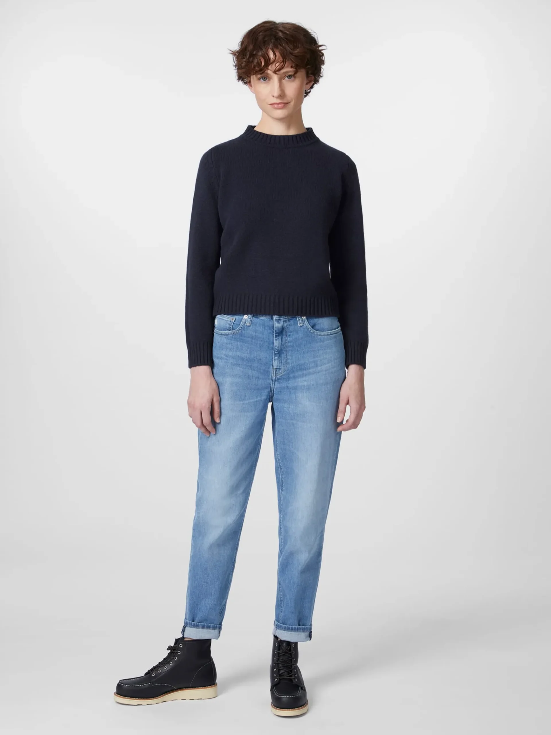 Pullover * Maglificio GRP Damenpullover mit Knopfleiste Dunkelblau