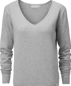 Pullover * Merz b. Schwanen Daenpuover V-Auchnitt Hellgrau