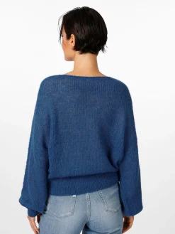 Pullover * Alma ＆ Lovis Damenpullover V-Ausschnitt Blau