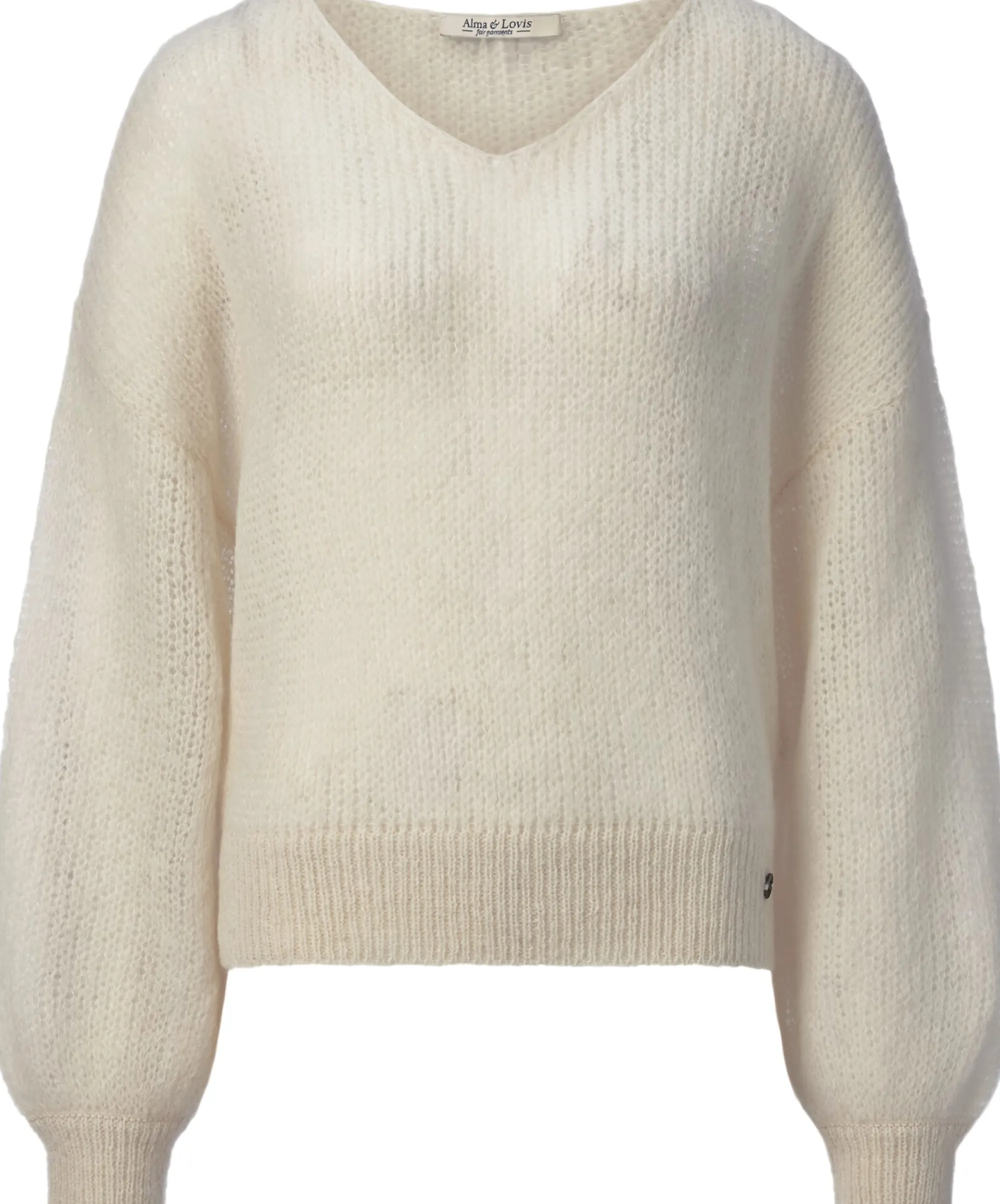 Pullover * Alma & Lovis Daenpuover V-Auchnitt Naturweiß