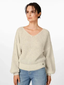 Pullover * Alma & Lovis Daenpuover V-Auchnitt Naturweiß