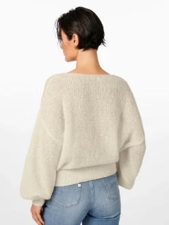 Pullover * Alma & Lovis Daenpuover V-Auchnitt Naturweiß