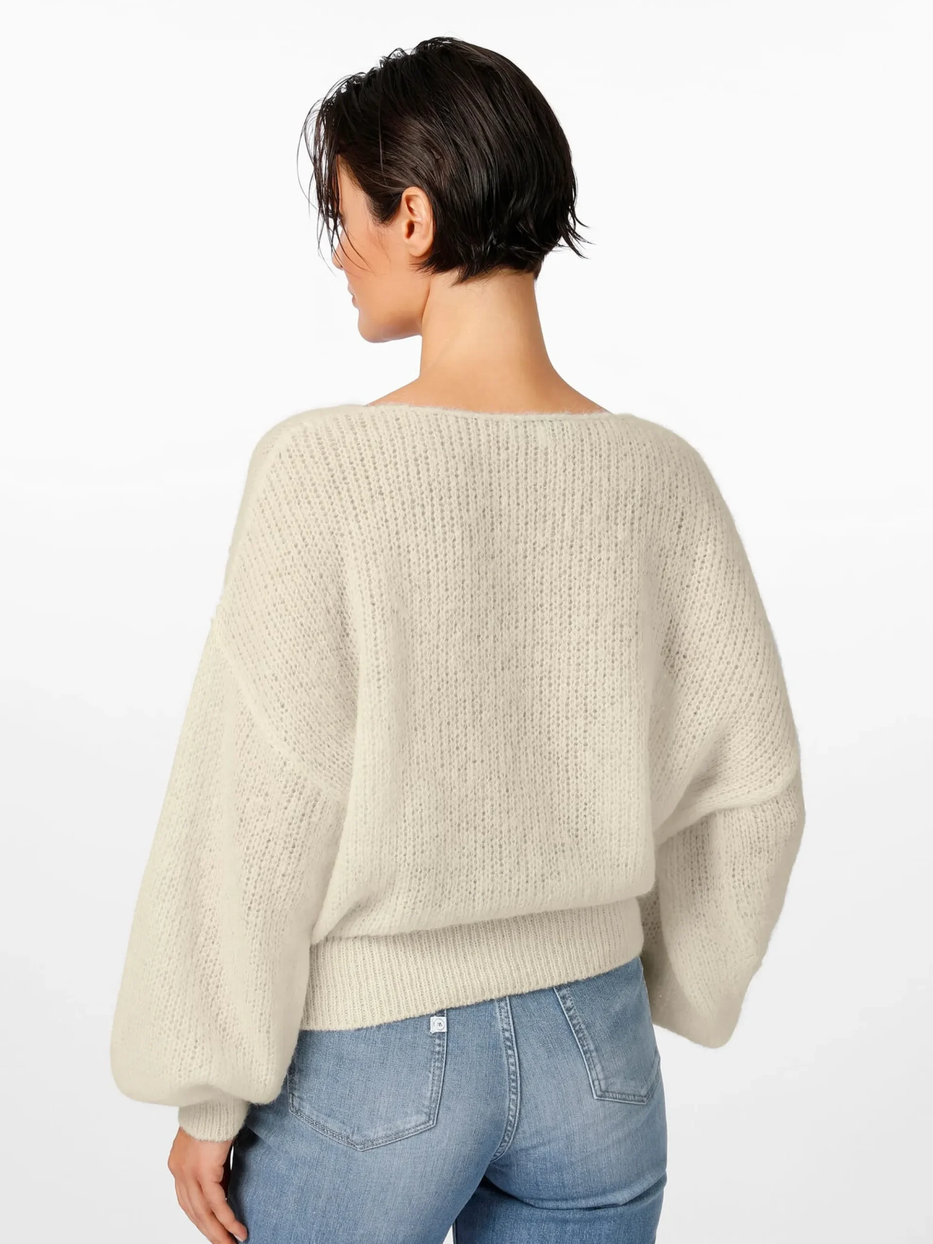 Pullover * Alma & Lovis Daenpuover V-Auchnitt Naturweiß