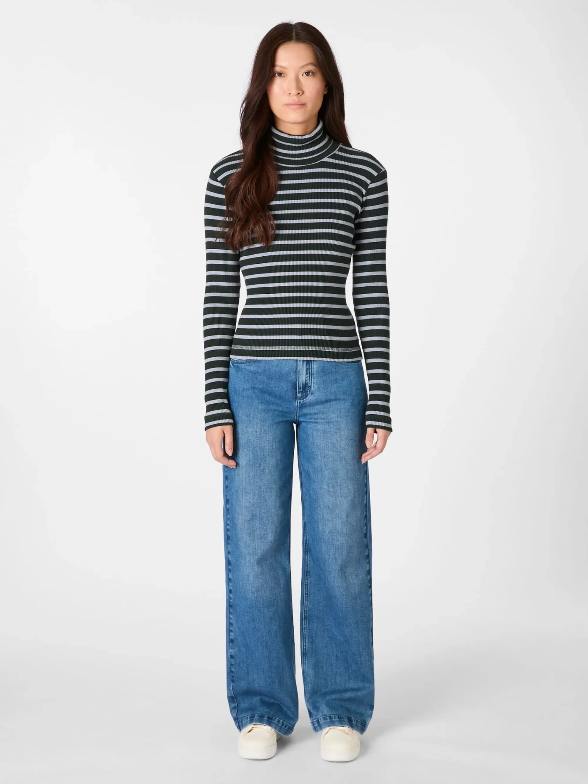 Shirts & Tops * LANIUS Damen-Rollkragenshirt gestreift Grün